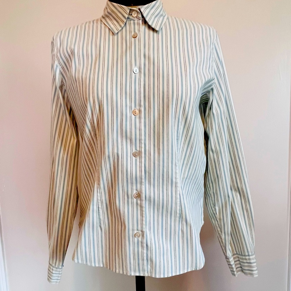 Lands End Striped Blouse